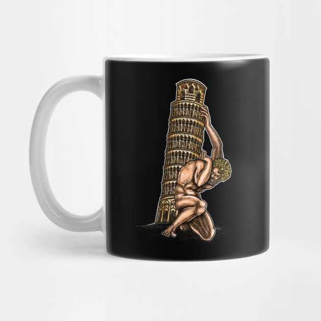 Atlas holds the tower of Pisa,Pisa tower by Artardishop